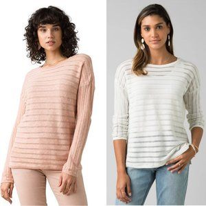 (2) Prana Madeline Sweater Champagne Blush Pink & Ivory Bundle Set size Small